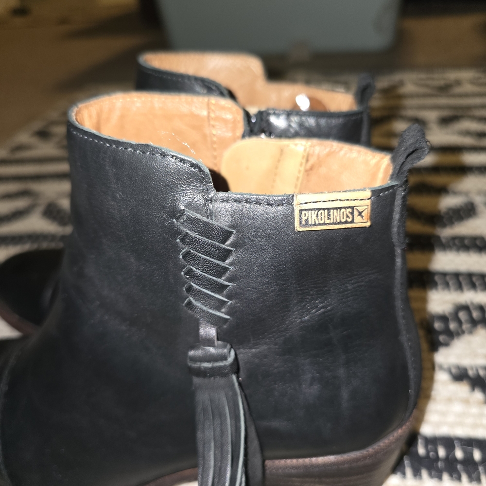 Pikolinos Leather Ankle Boots - Pompeya, Black, Size 8 - Picture 3 of 6
